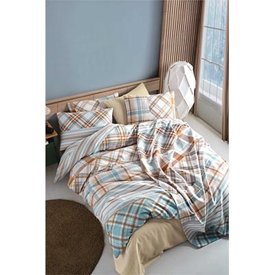 COTTON LİFE ÇİFT KİŞİLİK NEVRESİM TAKIMI NERO HARDAL (KUTULU)