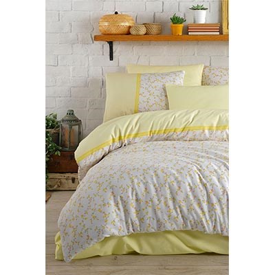 COTTON LİFE ÇİFT KİŞİLİK NEVRESİM TAKIMI LOLİE SARI (KUTULU)