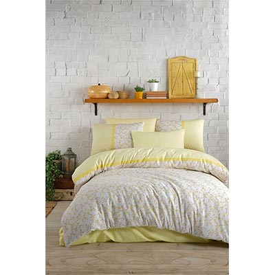 COTTON LİFE ÇİFT KİŞİLİK NEVRESİM TAKIMI LOLİE SARI (KUTULU)