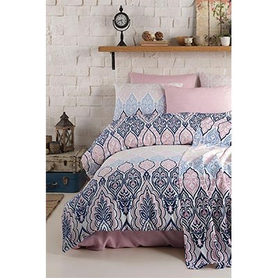 COTTON LİFE ÇİFT KİŞİLİK NEVRESİM TAKIMI MABEL PEMBE (KUTULU)