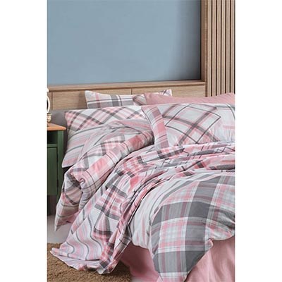 COTTON LİFE ÇİFT KİŞİLİK NEVRESİM TAKIMI NERO PEMBE (KUTULU)