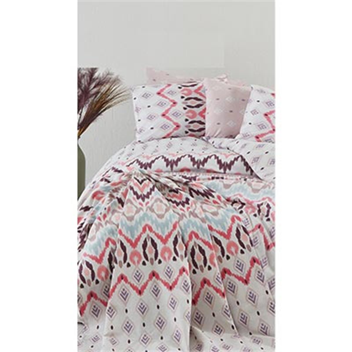 Cotton Life Tek Kişilik Baskılı Pike Takımı Astec Pembe