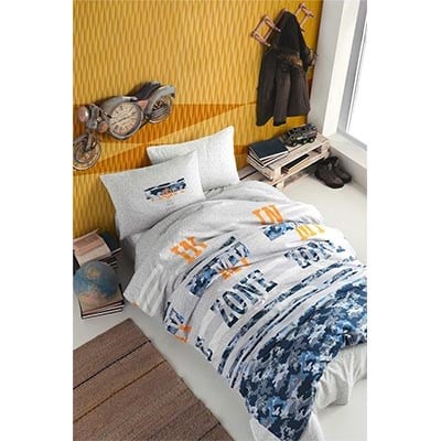 COTTON LİFE TEK KİŞİLİK NEVRESİM TAKIMI FREEZONE LACİVERT (KUTULU)