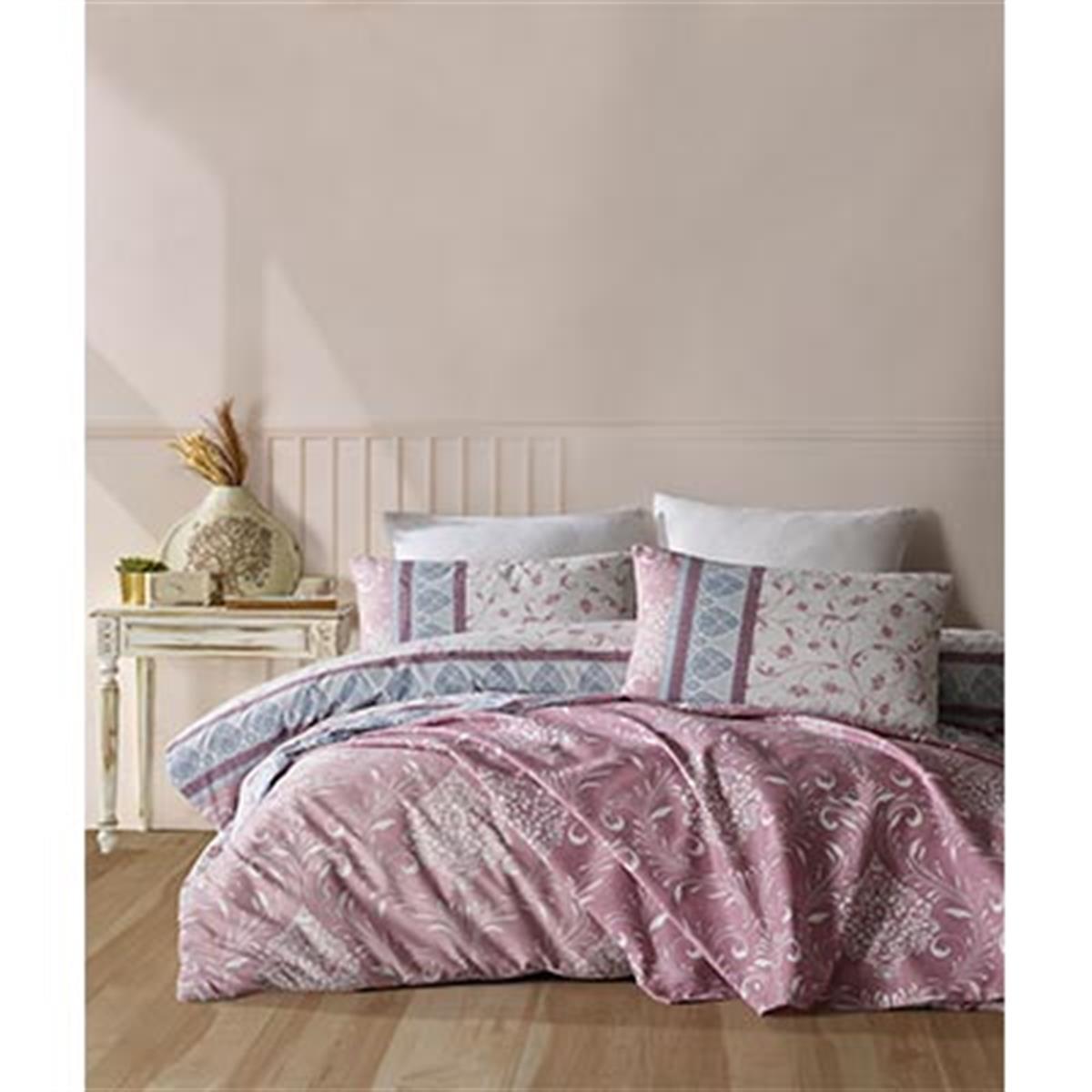 COTTON LİFE TEK KİŞİLİK NEVRESİM TAKIMI ANTİK PEMBE (KUTULU)