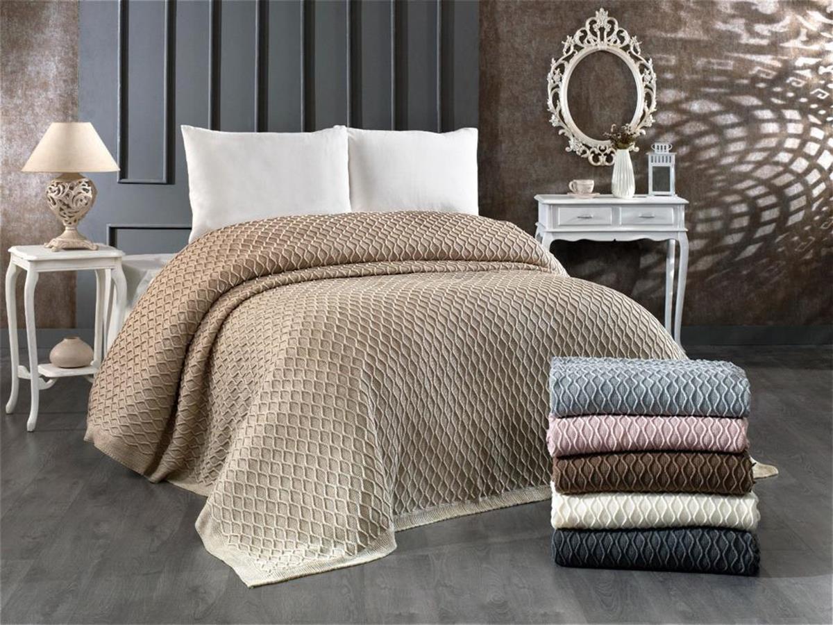 Evlen Çift Kişilik Triko Battaniye Poly Vizon