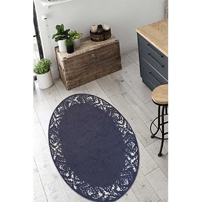 HIC&W Hermes Oval Pamuk Viskon Banyo Paspası 90x120 Gold