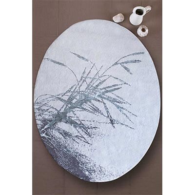 HIC&W Sunset Oval Pamuk Viskon Banyo Paspası 90x120 Gri