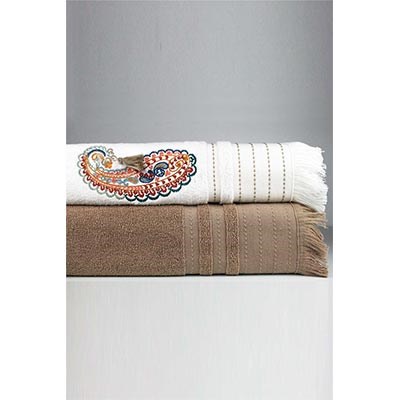 İYİ GECELER İSTANBUL 2'Lİ HAVLU SETİ BOHO CHİC CAPPİCİNO