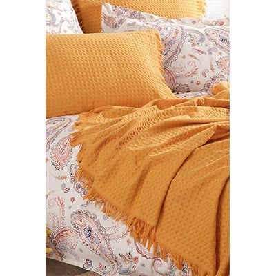 İyi Geceler İstanbul Boho Chic Çift Kişilik Pike Takımı Hardal