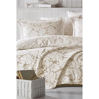 İYİ GECELER İSTANBUL ÇİFT KİŞİLİK BASKILI PİKE TAKIMI SUMMER BEJ