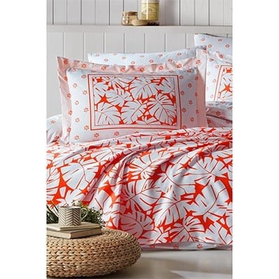 İYİ GECELER İSTANBUL ÇİFT KİŞİLİK BASKILI PİKE TAKIMI SUMMER CORAL