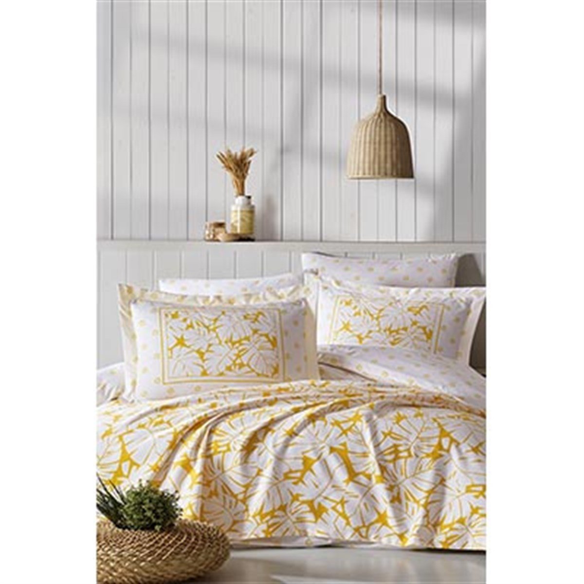 İYİ GECELER İSTANBUL ÇİFT KİŞİLİK BASKILI PİKE TAKIMI SUMMER SARI