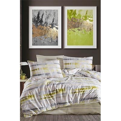 İYİ GECELER İSTANBUL ÇİFT KİŞİLİK NEVRESİM TAKIMI FUSİON ESPRİT YEŞİL