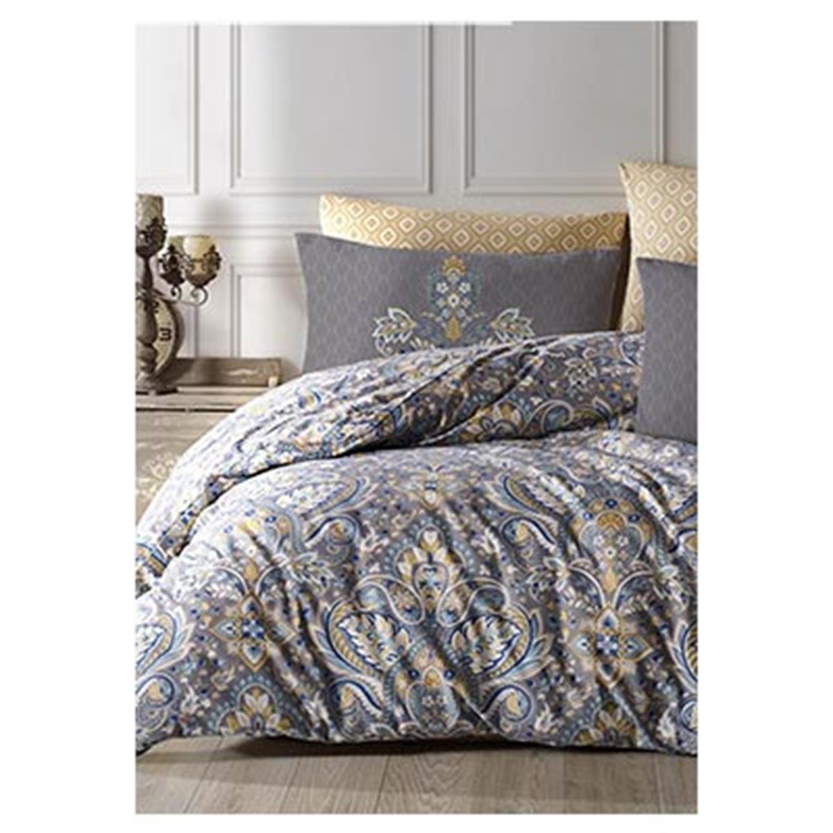 İYİ GECELER İSTANBUL ÇİFT KİŞİLİK NEVRESİM TAKIMI FUSİON OTTOMAN MAVİ