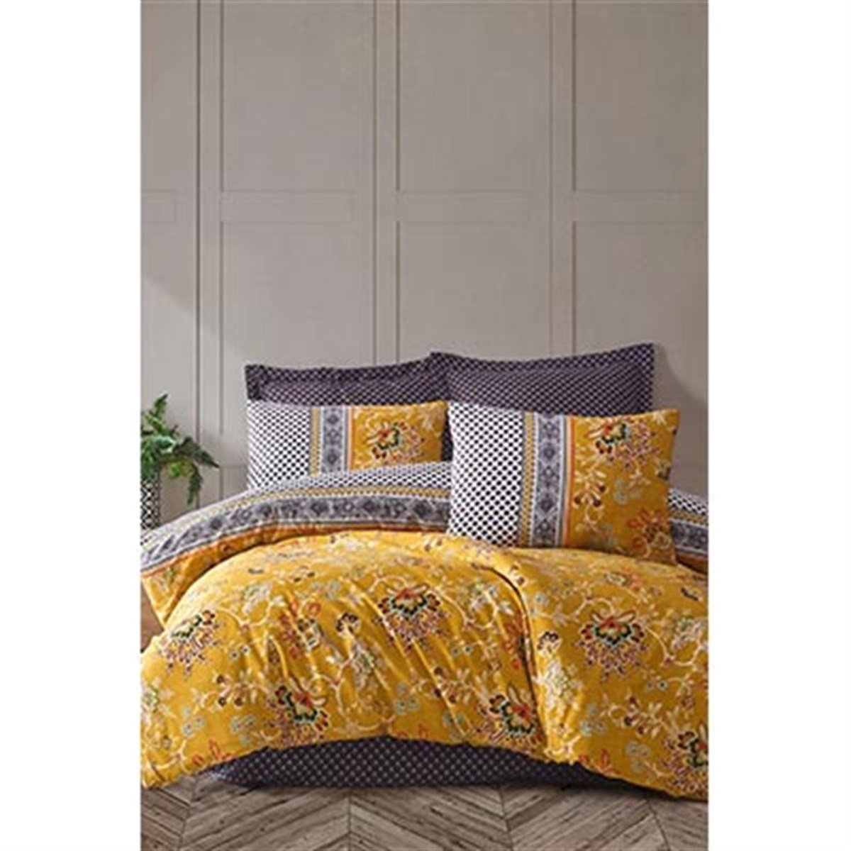 İYİ GECELER İSTANBUL ÇİFT KİŞİLİK NEVRESİM TAKIMI FUSİON NİLL SARI