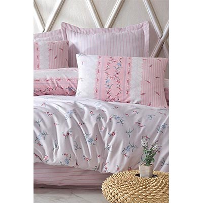 İYİ GECELER İSTANBUL ÇİFT KİŞİLİK NEVRESİM TAKIMI FUSİON CARYA PEMBE