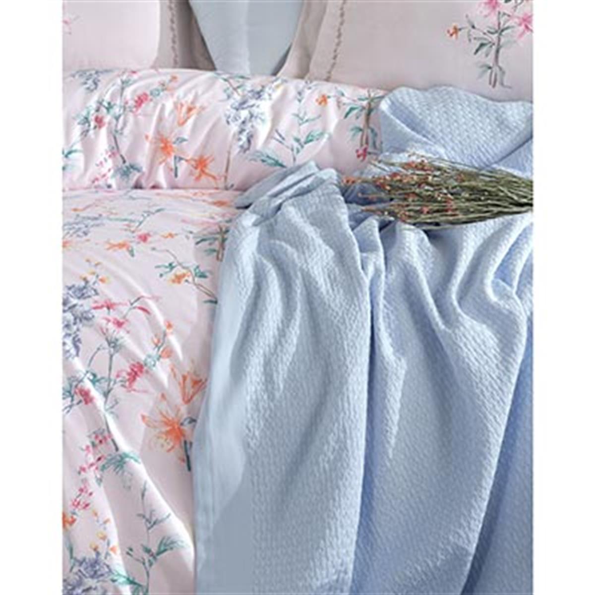 İyi Geceler İstanbul Çift Kişilik Nevresim Pike Seti Jasmin Pembe