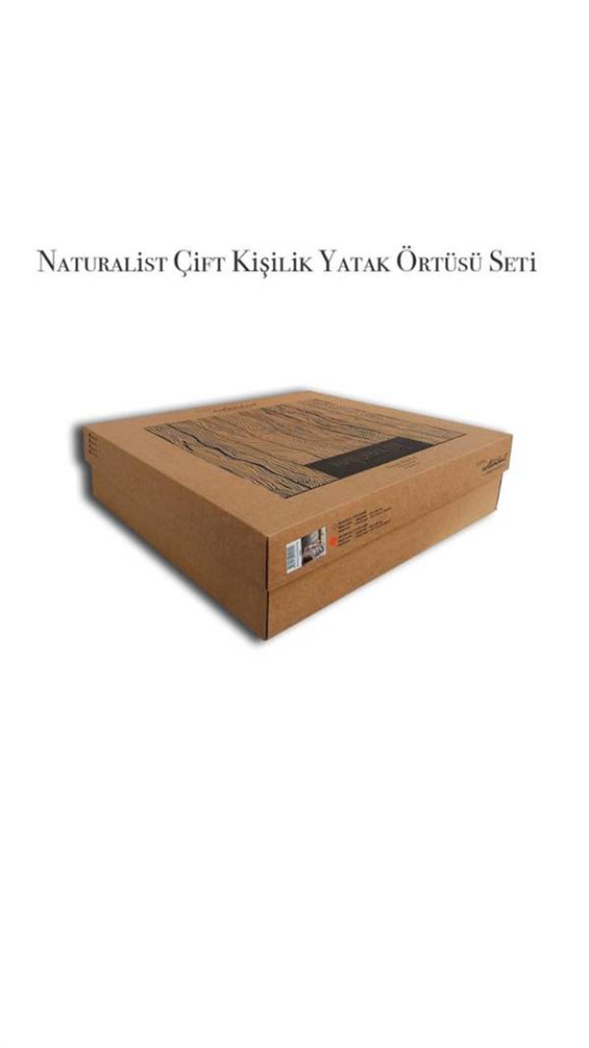 İyi Geceler İstanbul Çift Kişilik Yatak Örtüsü Nevresim Seti Naturalist Gri