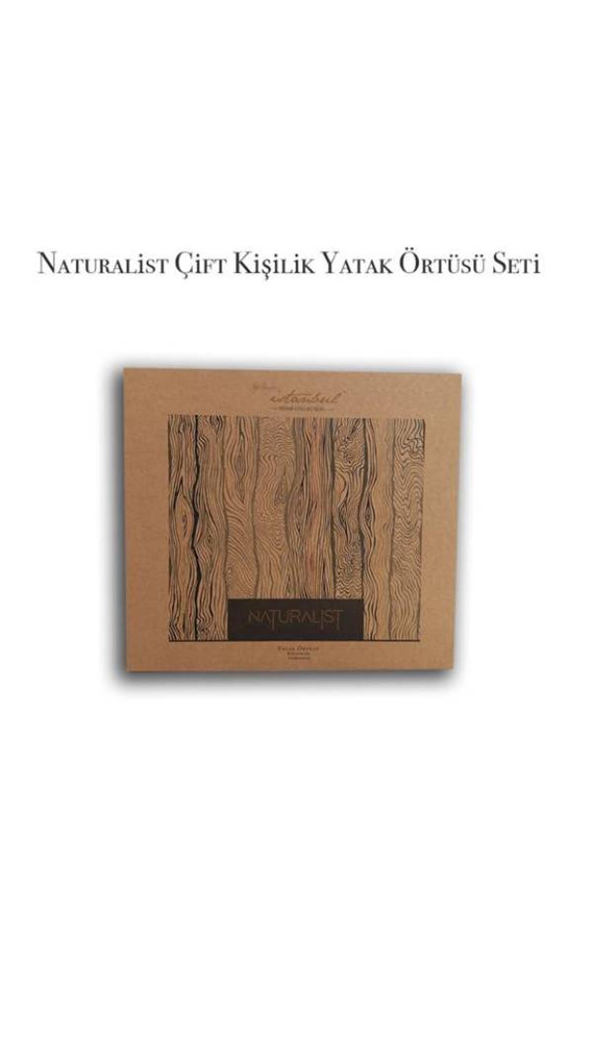 İyi Geceler İstanbul Çift Kişilik Yatak Örtüsü Nevresim Seti Naturalist Gri