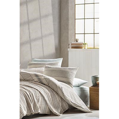 İYİ GECELER İSTANBUL ÇİFT KİŞİLİK YATAK ÖRTÜSÜ NEVRESİM SETİ NATURALİST MİNT