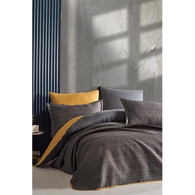 İYİ GECELER İSTANBUL ÇİFT KİŞİLİK YATAK ÖRTÜSÜ İN LİNE SARI