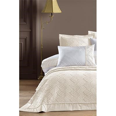 İYİ GECELER İSTANBUL ÇİFT KİŞİLİK YATAK ÖRTÜSÜ NEVRESİM SETİ TALLİA EKRU