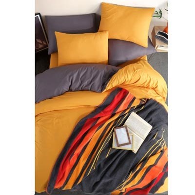 İyi Geceler İstanbul Exclusive Ranforce  İn Line Çift Kişilik Nevresim Takımı Hardal