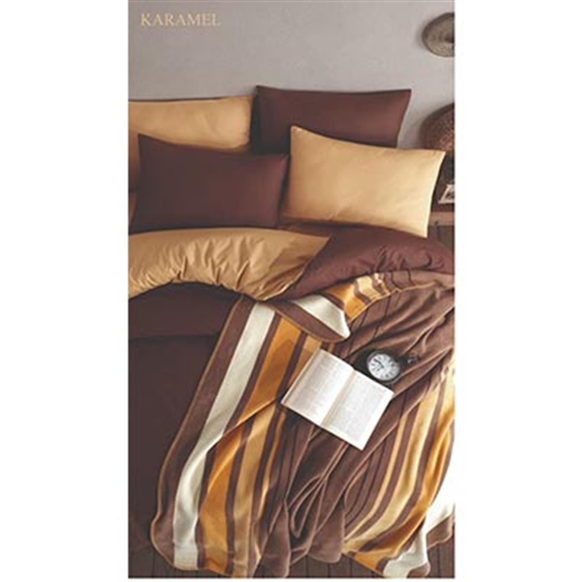 İYİ GECELER İSTANBUL EXCLUSİVE RANFORCE ÇİFT KİŞİLİK NEVRESİM TAKIMI İN LİNE KARAMEL