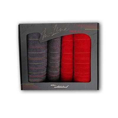 İyi Geceler İstanbul Hamam Takimi Kırmızı-Antrasit