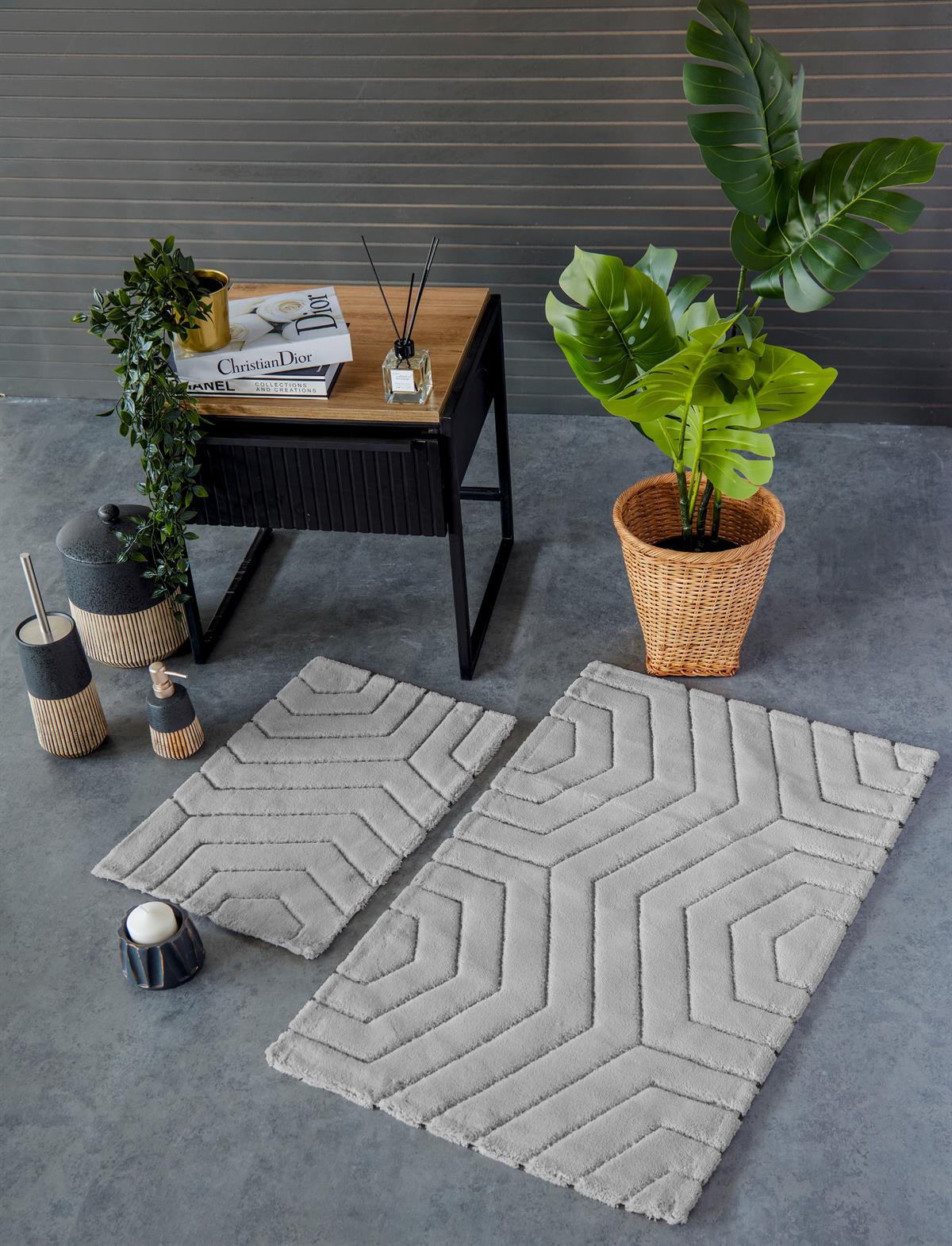 İyi Geceler İstanbul Klozet Takımı Plaid Açık Gri