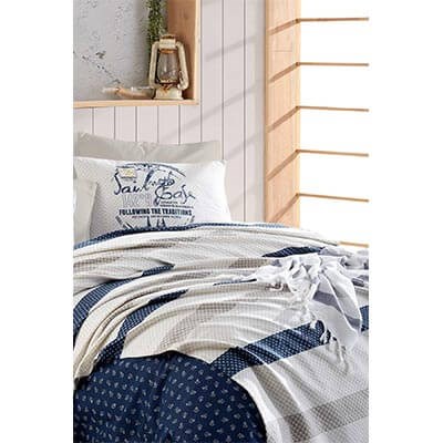 İyi Geceler İstanbul Marine Tek Kişilik Peştemalli Pike Takımı Marsilia