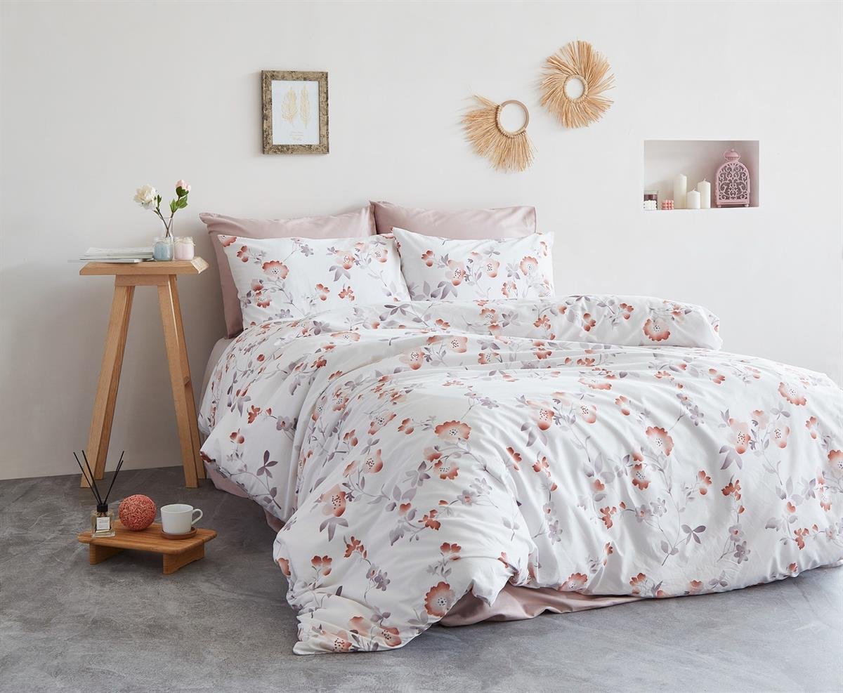 İyi Geceler İstanbul Percale Çift Kişilik Nevresim Takımı Lily Pembe