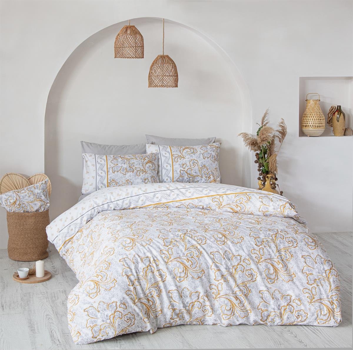 İyi Geceler İstanbul Percale Çift Kişilik Nevresim Takımı Mirade Gold