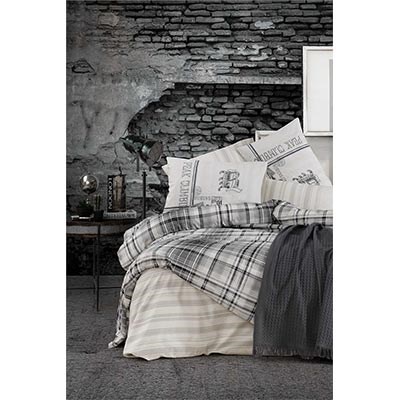 İyi Geceler İstanbul Ranforce Çift Kişilik Nevresim Takımı Northwest Füme