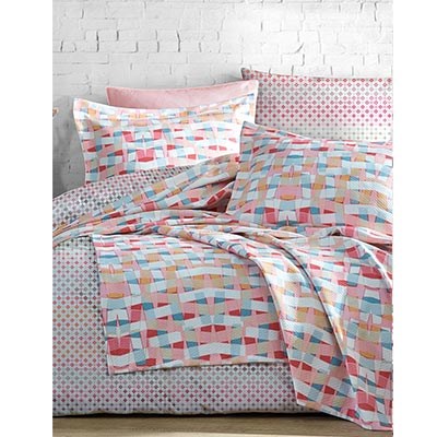 İyi Geceler İstanbul Ranforce Çift Kişilik Nevresim Takımı Limolida Pembe