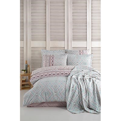 İyi Geceler İstanbul Ranforce Çift Kişilik Nevresim Takımı Lucco Mint