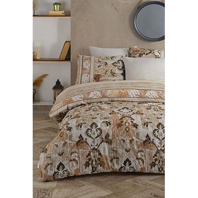 İyi Geceler İstanbul Ranforce Çift Kişilik Nevresim Takımı Branco Kahve