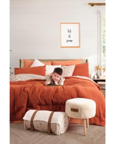 İyi Geceler İstanbul Sherwood Tek Kişilik Yatak Örtüsü Seti Sherwood Kiremit