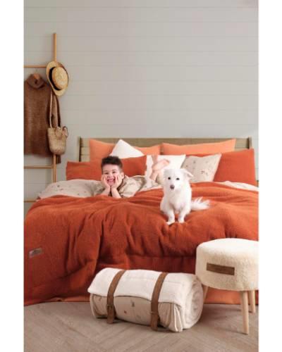 İyi Geceler İstanbul Sherwood Tek Kişilik Yatak Örtüsü Seti Sherwood Kiremit