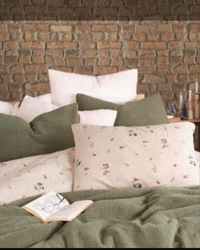 İyi Geceler İstanbul Sherwood Tek Kişilik Yatak Örtüsü Seti Sherwood Haki