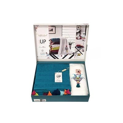 İYİ GECELER İSTANBUL STYLE UP HAVLU SETİ 50x90,75x150 PETROL MAVİ