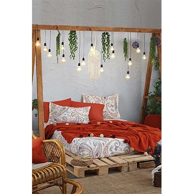 İYİ GECELER İSTANBUL TEK KİŞİLİK BATTANİYELİ NEVRESİM TAKIMI SET BOHO CHİC TARÇIN