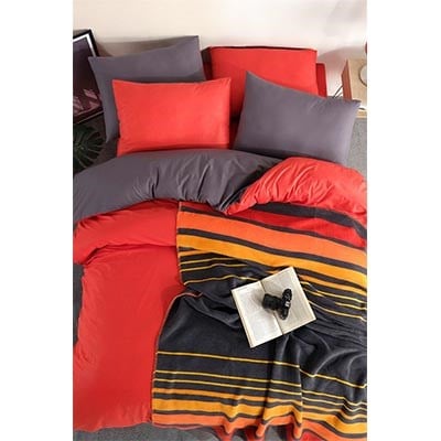 İyi Geceler İstanbul Tek Kişilik Battaniye İn Line Kırmızı