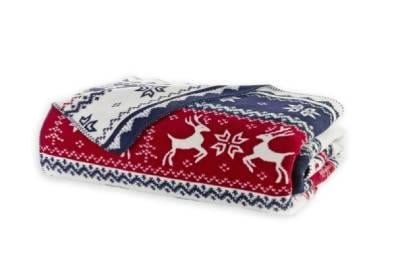 İyi Geceler İstanbul Tek Kişilik Pamuk Battaniye Snowy Kırmızı