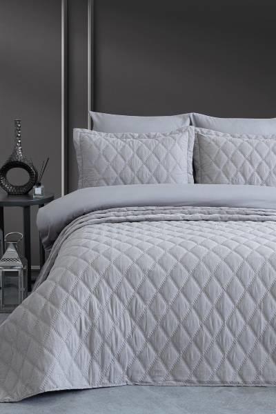 İyi Geceler İstanbul Tek Kişilik Yatak Örtüsü Crush Gri