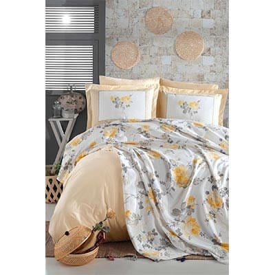 İyi Geceler İstanbulJardin Çift Kişilik Oda Kokulu Pike Takımı Sarı