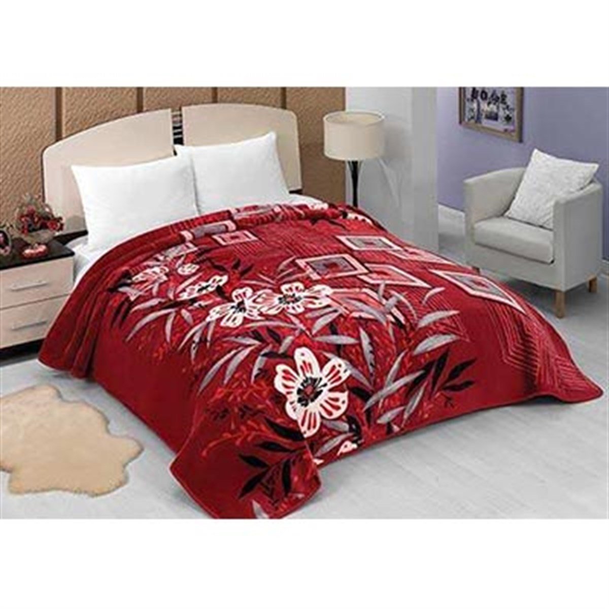 LACASA ÇİFT KŞ. BATTANİYE 200*240 1093 BORDO