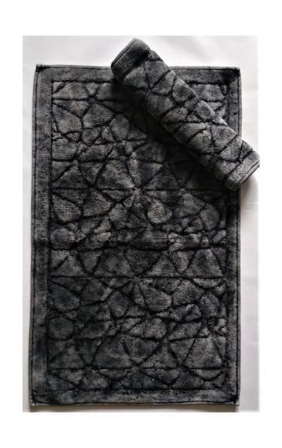 Maco Cotton Klozet Takımı Pamuklu Eskitme Cam Kırığı Siyah