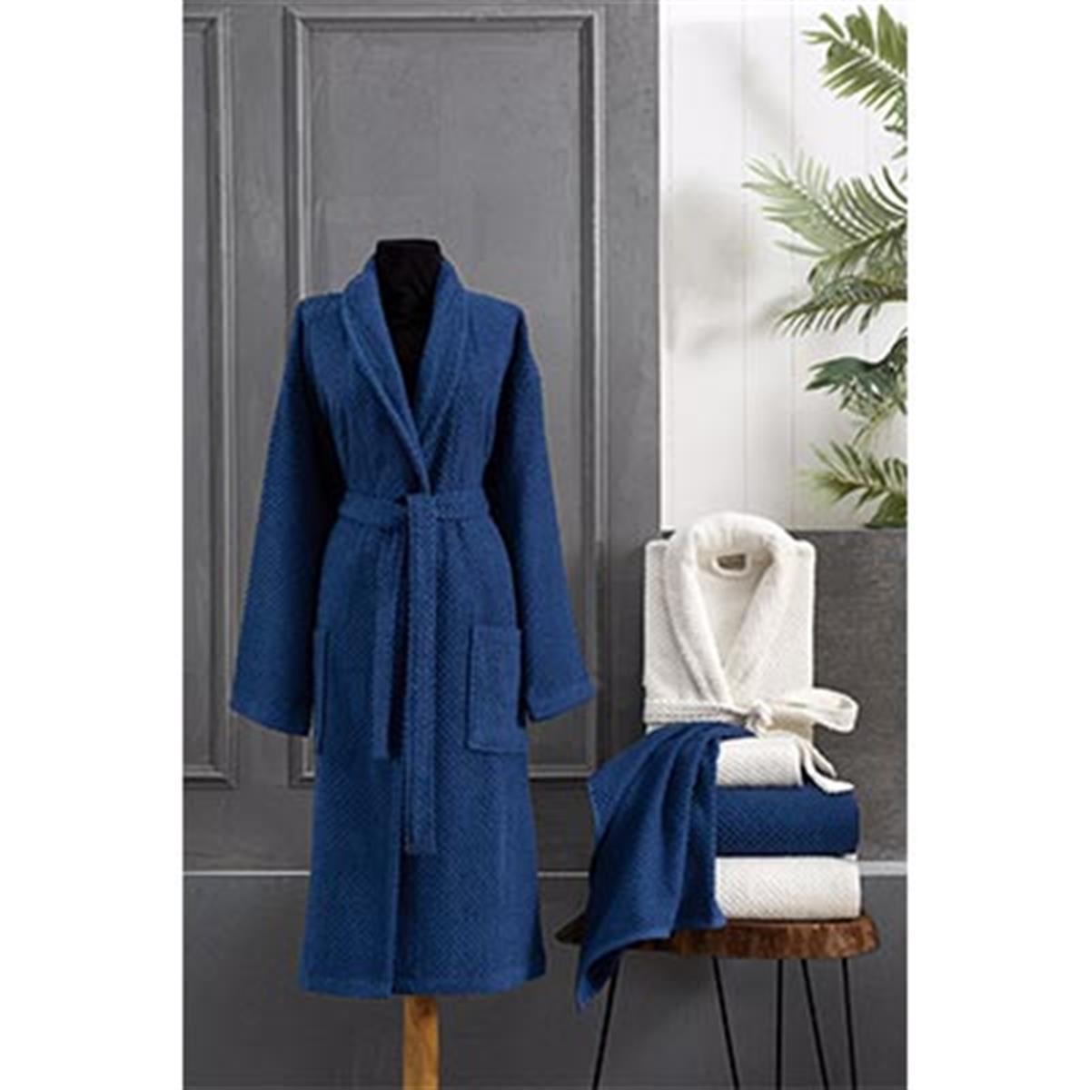 Nazik Home Aile Seti Simple Lacivert-Krem