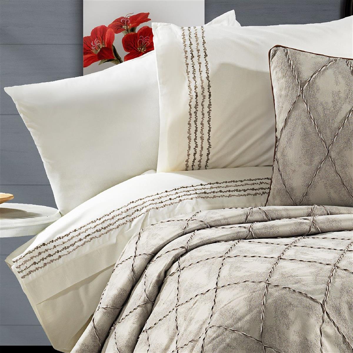 Nazik Home Çeyiz Seti Parma Bej 11 Parça